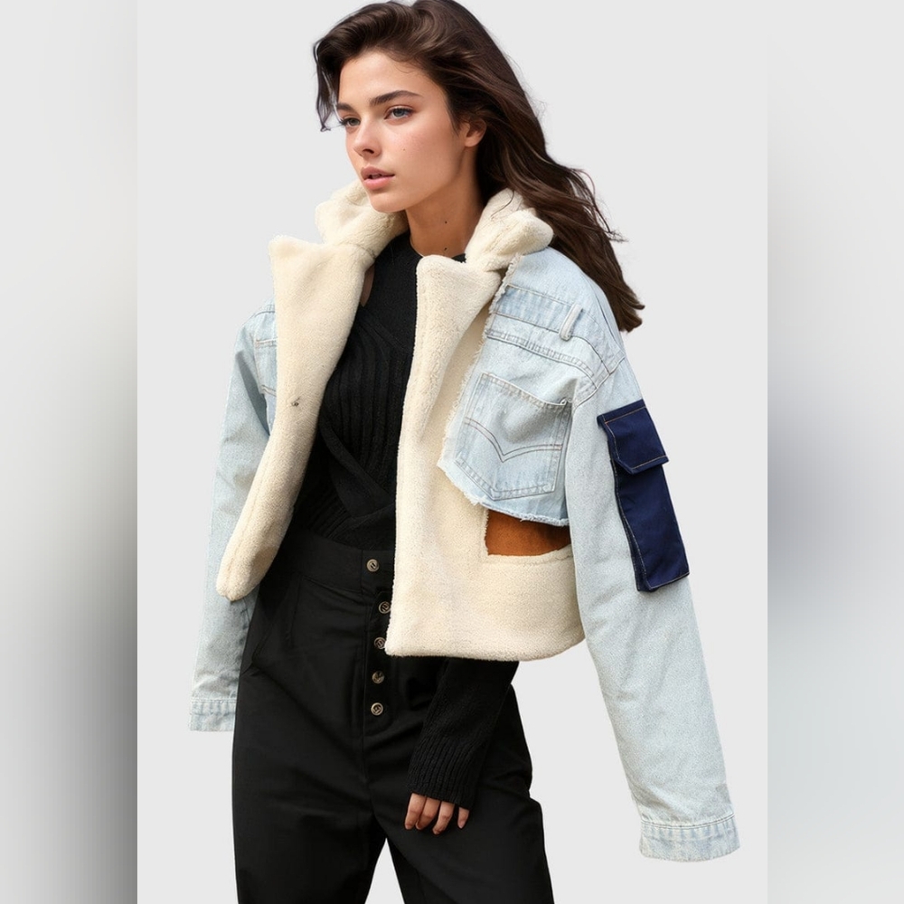 BIDA Denim Patchwork Jacket - Picture 3 of 16